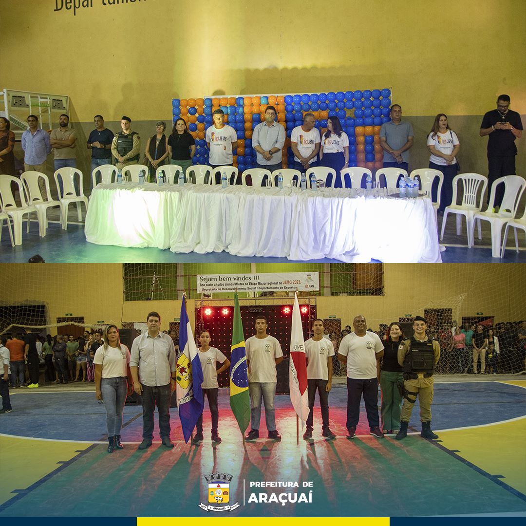 Abertura dos Jogos Escolares (JEMG) lota ginásio poliesportivo de AraçuaÍ